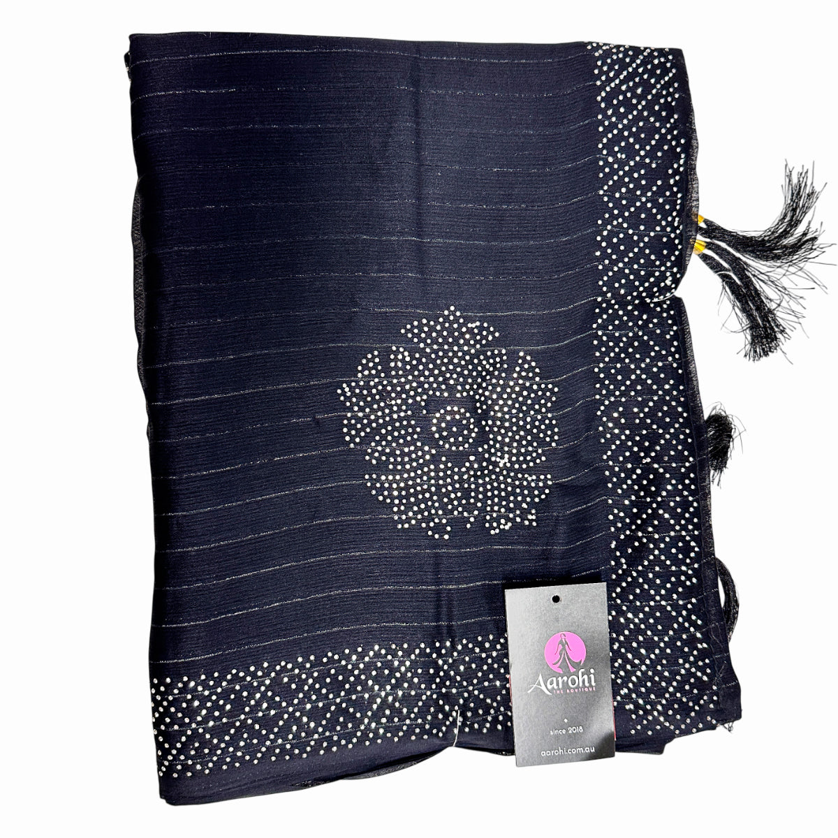 Siroski Work Black Party Wear Saree